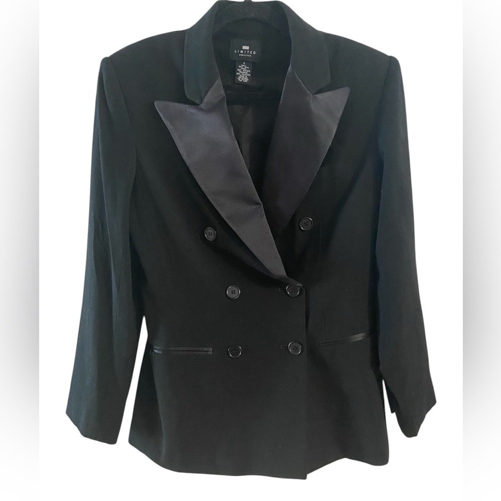 Limited America Black Double-Breasted Women's Wool Blazer
